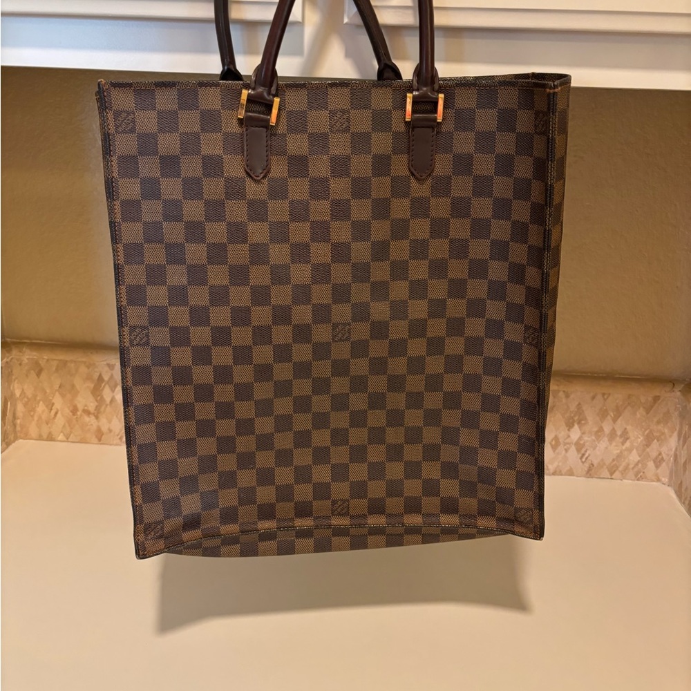 Vintage Louis Vuitton Sac Plat Damier Ebene Top Handle tote bag